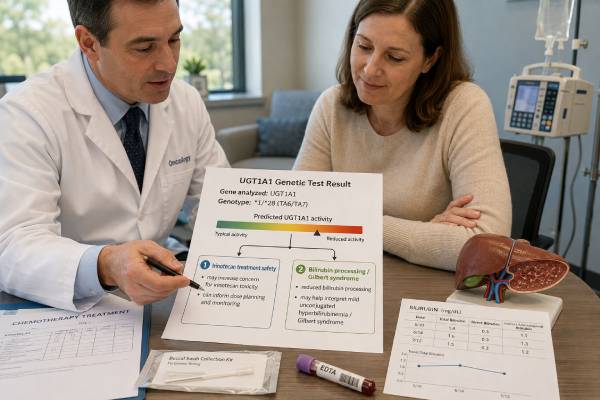 UGT1A1 Genetic Test: Irinotecan Toxicity, Gilbert Syndrome, and Results Learn how UGT1A1 testing can predict irinotecan toxicity risk, support a Gilbert syndrome diagnosis, and clarify the meaning of *28, *6, and metabolizer results.