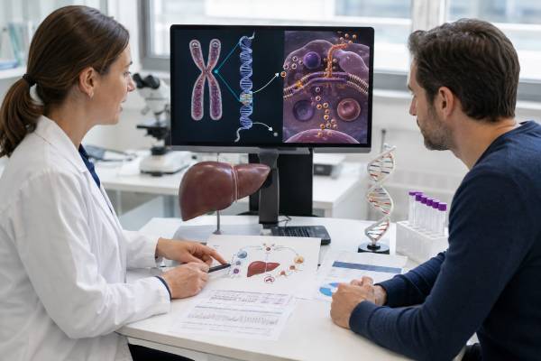 Understand Wilson disease ATP7B genetic testing and copper results, including ceruloplasmin, urine and liver copper, two variants, carrier findings, VUS, and family risk.