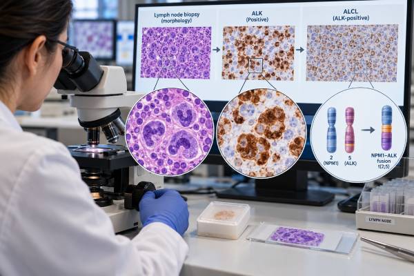 Learn how ALK testing helps classify anaplastic large cell lymphoma, what positive IHC or ALK rearrangement results mean, and when FISH or molecular confirmation is used.