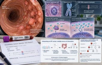 Learn how APC mutation testing relates to familial adenomatous polyposis, colon cancer risk, germline versus tumor variants, mosaicism, and family testing.