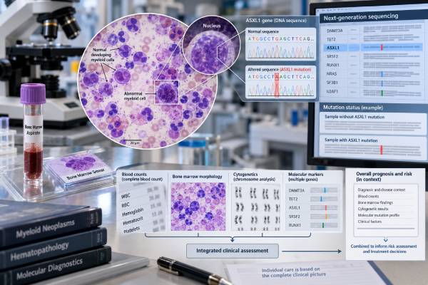 ASXL1 Mutation Test: Myeloid Cancer, Prognosis, Mutation Status, and Risk Meaning Learn what an ASXL1 mutation test means in AML, MDS, CMML, MPNs, and clonal hematopoiesis, including prognosis, VAF, and risk interpretation.