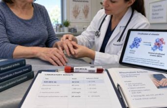 Understand the anti-mutated citrullinated vimentin (anti-MCV) antibody test, including what it measures, positive and negative results, diagnostic limits, rheumatoid arthritis risk, and appropriate follow-up.