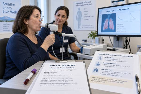 Anti-Scl-70 Antibody Test: Systemic Sclerosis, Lung Fibrosis Risk, and Meaning Understand what a positive anti-Scl-70 antibody test means, how it relates to systemic sclerosis and lung fibrosis risk, and which follow-up tests matter.