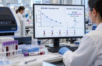 BCR-ABL1 Quantitative PCR Test: CML Monitoring, Molecular Response, and Transcript Level Learn how BCR-ABL1 quantitative PCR monitors CML, including International Scale percentages, MMR, MR4/MR4.5, milestone timing, rising results, and undetectable transcripts.