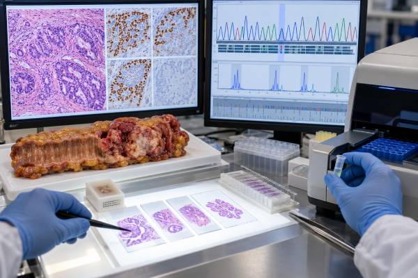 BRAF V600E testing in colon cancer helps guide prognosis, targeted therapy, and MLH1-deficient Lynch syndrome workup. Learn what positive and negative results mean.