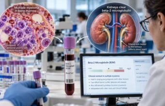 Beta-2 Microglobulin Test for Myeloma: Staging, Prognosis, Tumor Burden, and Kidney Function Learn how beta-2 microglobulin is used in multiple myeloma staging and prognosis, why kidney function changes the result, and how to interpret high levels.