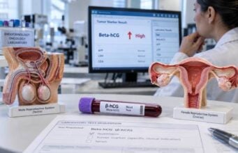 Beta-hCG Tumor Marker Test: Testicular Cancer, Ovarian Germ Cell Tumors, and High Levels Learn how beta-hCG is used in testicular and ovarian germ cell tumors, what high levels can mean, and why pregnancy, false positives, and marker trends matter.