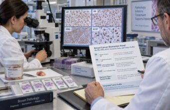 Understand a breast cancer biomarker panel: ER, PR, HER2, Ki-67, genomic tests, mutation testing, score meaning, and how results guide treatment.