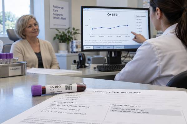 CA 15-3 Test for Breast Cancer: Tumor Marker Levels, Monitoring, and Recurrence CA 15-3 breast cancer testing explained: reference range, high and normal results, serial trends, metastatic monitoring, recurrence limits, and follow-up guidance.
