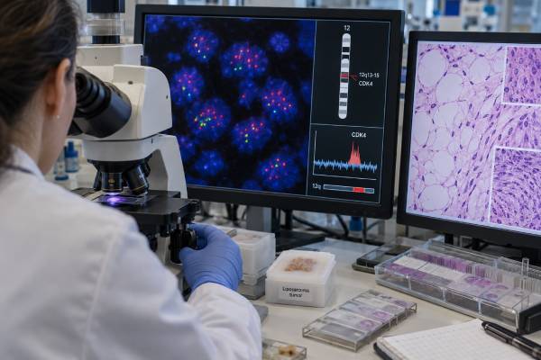 CDK4 Amplification Test: Liposarcoma, Copy Number Gain, Cancer Marker, and Tumor Classification Understand CDK4 amplification testing in liposarcoma, including copy-number gain, MDM2 co-amplification, FISH and NGS methods, result meaning, diagnosis, and treatment relevance.