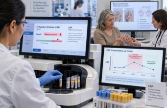CRP Test for Rheumatoid Arthritis: Disease Activity, Flares, Inflammation, and Monitoring Learn how the CRP test reflects rheumatoid arthritis inflammation, including ranges, flares, normal results, high causes, treatment monitoring, and follow-up.