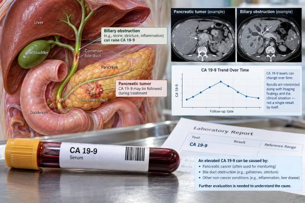 Learn what high CA 19-9 means, how pancreatic and bile duct cancers use this marker, why jaundice causes false elevations, and how Lewis status affects results.