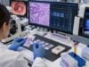 A colorectal cancer biomarker panel combines KRAS, NRAS, BRAF, MSI/MMR, CEA, and expanded molecular tests to guide targeted therapy, immunotherapy, hereditary workup, and monitoring.