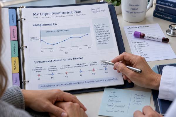 Complement C4 Test for Lupus: Low Levels, Disease Activity, Flares, and Meaning Learn what a low C4 test may mean in lupus, how genetic baseline and other diseases affect it, and why trends and kidney tests guide care.