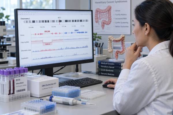EPCAM Deletion Test: Lynch Syndrome, Colon Cancer Risk, MSH2 Silencing, and Meaning Understand EPCAM deletion testing for Lynch syndrome, including MSH2 silencing, colorectal cancer risk, MMR and MSI findings, family inheritance, and surveillance implications.