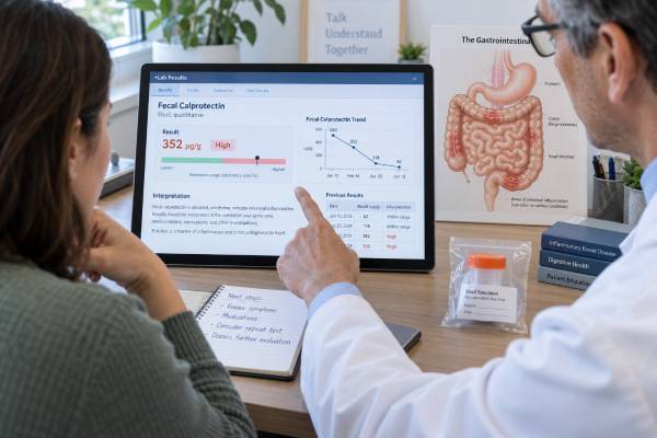 Fecal Calprotectin Test Gut Inflammation, IBD, Normal Range, and High Levels Understand fecal calprotectin normal and high ranges, IBD versus IBS use, causes of elevation, stool collection, medication effects, monitoring, and follow-up.