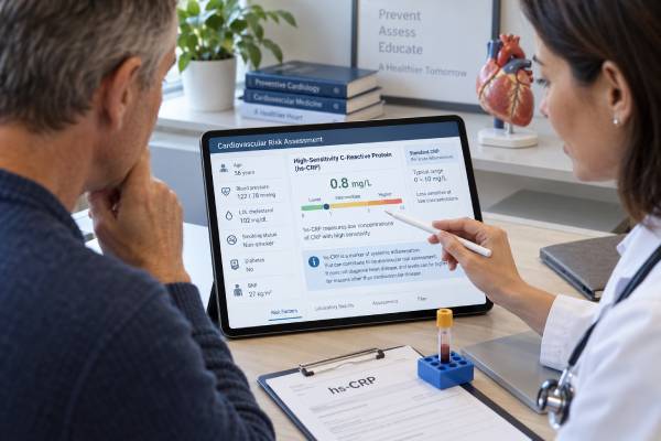 High-Sensitivity C-Reactive Protein (hs-CRP) Test Heart Disease Risk, Inflammation, and Meaning Learn what an hs-CRP test measures, how to interpret heart-risk ranges, why levels rise, when to repeat testing, and how to reduce cardiovascular risk.