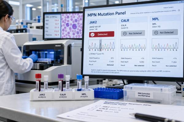 Myeloproliferative Neoplasm Panel: JAK2, CALR, MPL, and Molecular Diagnosis Understand JAK2, CALR and MPL MPN panel testing, including positive and negative results, triple-negative disease, molecular diagnosis of PV, ET and myelofibrosis.