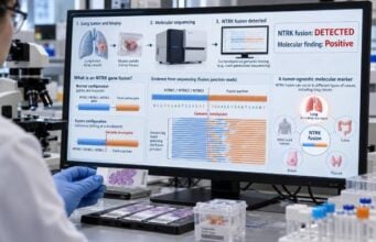 NTRK Fusion Test for Lung Cancer: Gene Fusion, Tumor-Agnostic Marker, and Molecular Meaning Understand NTRK fusion testing in lung cancer, including tumor-agnostic meaning, RNA NGS, pan-TRK IHC, positive results, negative-result limits, and next steps.