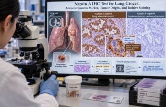 Napsin A IHC Test for Lung Cancer: Adenocarcinoma Marker, Tumor Origin, and Positive Staining Learn how Napsin A IHC supports lung adenocarcinoma diagnosis, what positive granular cytoplasmic staining means, why negative results do not exclude lung cancer, and when other tumor origins must be considered.
