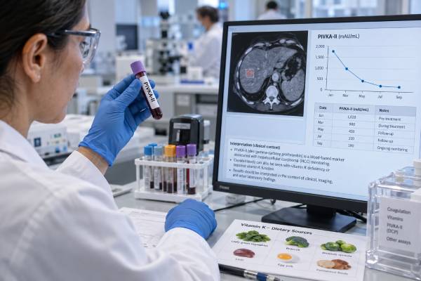 Learn what the PIVKA-II/DCP liver cancer marker measures, what high levels can mean, how vitamin K and warfarin affect results, and how the test helps monitor HCC.