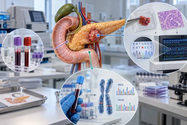 Pancreatic Cancer Biomarker Panel: CA 19-9, CEA, KRAS, BRCA, PALB2, and Tumor Markers Understand pancreatic cancer biomarkers including CA 19-9, CEA, KRAS, BRCA, PALB2, MSI, and gene fusions, with practical guidance on monitoring, hereditary risk, and targeted therapy.