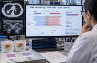 Learn what a RET fusion test detects in lung and thyroid cancer, how RNA and DNA testing differ, what positive or negative results mean, and how RET fusions can guide targeted therapy and resistance testing.