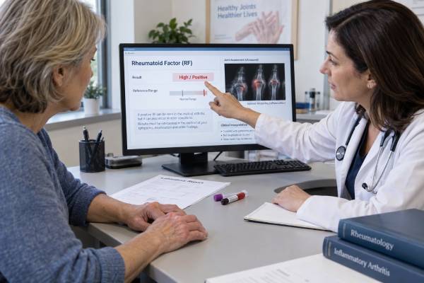 Rheumatoid Factor (RF) Test: High Levels, Positive Result, Rheumatoid Arthritis, and Meaning Learn what a positive, high, low-positive, or negative rheumatoid factor test means, how RF relates to rheumatoid arthritis, and why anti-CCP and joint findings matter.