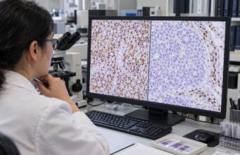 Learn how SMARCB1/INI1 loss testing is interpreted in rhabdoid tumors and sarcomas, what complete nuclear loss means, which tumors can share the pattern, when molecular or germline testing is needed, and how results may affect treatment.