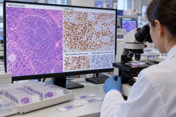 SOX11 Test: Mantle Cell Lymphoma Marker, Positive Staining, and Diagnostic Meaning Understand SOX11 testing in mantle cell lymphoma, including positive nuclear staining, cyclin D1-negative MCL, SOX11-negative subtypes, diagnosis, and prognosis.