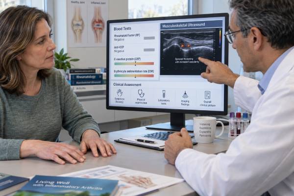 Seronegative Rheumatoid Arthritis Blood Test Panel: CRP, ESR, Imaging Markers, and Diagnosis Understand how CRP, ESR, ultrasound, X-rays, MRI, and targeted blood tests help diagnose seronegative rheumatoid arthritis when RF and anti-CCP are negative.