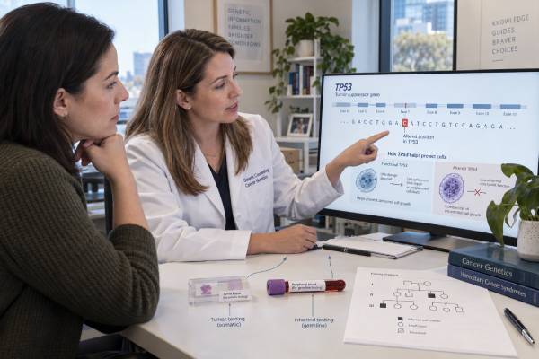 TP53 Mutation Test Li-Fraumeni Syndrome, Tumor Suppressor Gene, Cancer Risk, and Prognosis Learn what a germline TP53 mutation test means for Li-Fraumeni syndrome, including cancer risks, whole-body MRI surveillance, treatment considerations, and family testing.