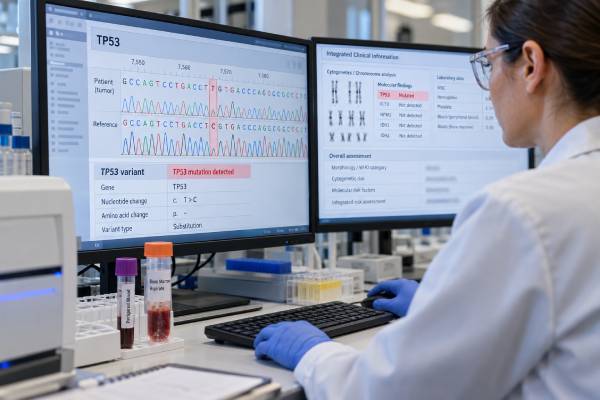 TP53 Mutation Test for Blood Cancer: High-Risk Leukemia, Mutation Status, and Prognosis Understand TP53 mutation testing in blood cancer, including AML and MDS risk, multi-hit disease, del(17p), VAF, clonal hematopoiesis, and treatment impact.