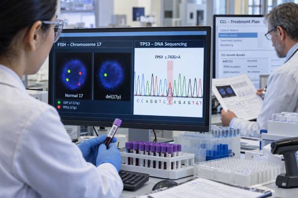 TP53 Test for CLL: del17p, TP53 Mutation, Treatment Risk, and Prognosis Understand TP53 testing in CLL, including del(17p), TP53 mutations, low-VAF clones, when to repeat testing, targeted treatment choices, and modern prognosis.