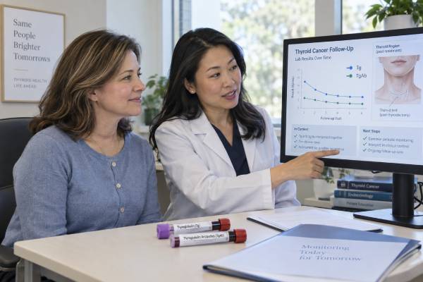 Learn how thyroglobulin is used after differentiated thyroid cancer treatment, what rising Tg can mean, why Tg antibodies may hide recurrence, and how TSH and surgery type change interpretation.