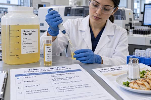 Learn what a 24-hour urine chloride test shows about salt intake, electrolyte balance, and kidney chloride handling, plus how it differs from spot chloride in alkalosis.