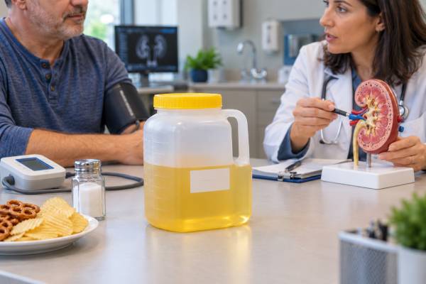 24-Hour Urine Sodium Test: Salt Intake, Blood Pressure, Kidney Stones, and Meaning 24-Hour Urine Sodium Test: Salt Intake, Blood Pressure, Kidney Stones, and Meaning
