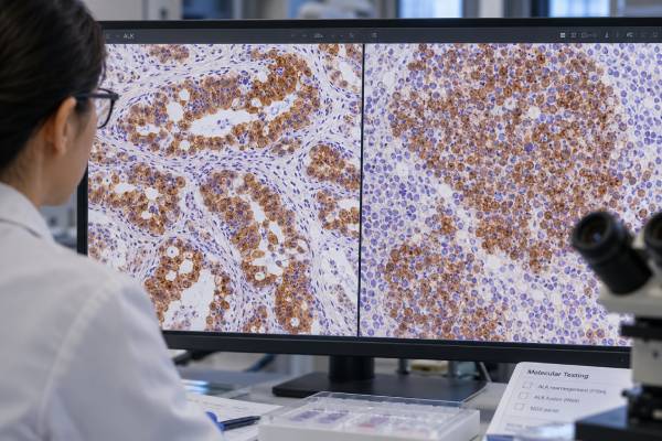 ALK IHC Test: ALK Protein Expression, Lung Cancer, Lymphoma, and Fusion Screening Learn what an ALK IHC test detects, how ALK positivity is interpreted in lung cancer and lymphoma, and when FISH or NGS is used to confirm an ALK fusion.