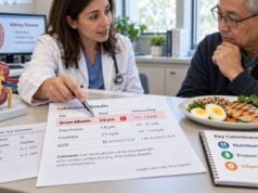 Learn how to interpret an albumin blood test in kidney disease, including normal ranges, low albumin, protein loss, nephrotic syndrome, nutrition, inflammation, and follow-up.