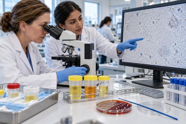Bacteria in Urine Microscopy: UTI, Contamination, Colony Count, and Culture Follow-Up Bacteria in urine microscopy may mean UTI, contamination, or asymptomatic bacteriuria. Learn how pyuria, colony count, culture, and symptoms guide follow-up.