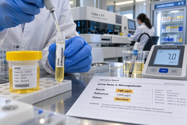 Beta-2 Microglobulin Urine Test: Kidney Tubule Damage and Tubular Proteinuria Learn what urine beta-2 microglobulin measures, why high levels can signal proximal tubule injury, how urine pH affects results, and what follow-up may involve.