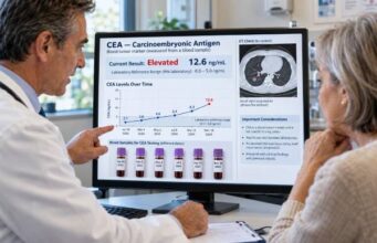 Learn how the carcinoembryonic antigen (CEA) test is used in lung cancer, what high levels can mean, common non-cancer causes, reference ranges, and why serial trends matter.