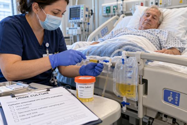 Learn how a catheter urine culture helps diagnose catheter-associated UTI, how samples are collected, and what colony counts, pyuria, resistance, and positive results mean.