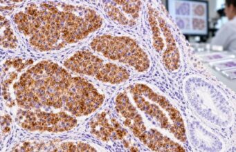 Understand chromogranin IHC positivity in neuroendocrine tumors, including granular staining, tumor differentiation, marker panels, negative results, and diagnostic pitfalls.