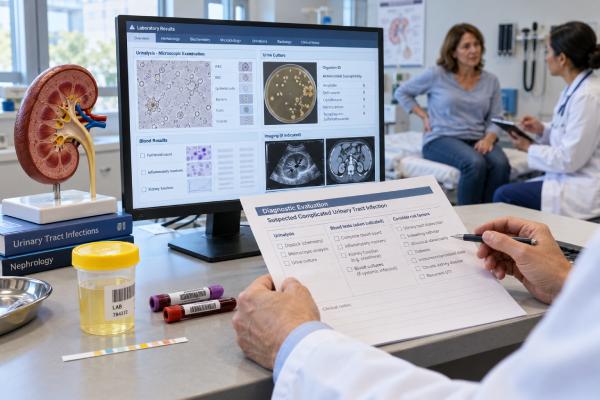 Complicated UTI Test Panel: Urinalysis, Culture, Kidney Infection Markers, and Risk Factors Learn which tests are used for complicated UTI, including urinalysis, urine culture, creatinine, blood cultures, inflammatory markers, imaging, and resistance risk factors.