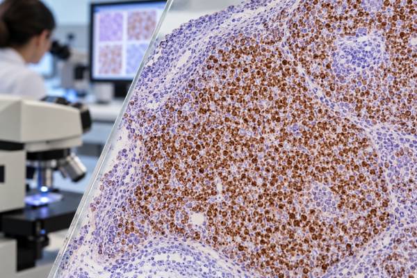 Learn how cyclin D1 IHC supports mantle cell lymphoma diagnosis, what nuclear positivity means, why rare MCL can be negative, and which confirmatory tests are used.