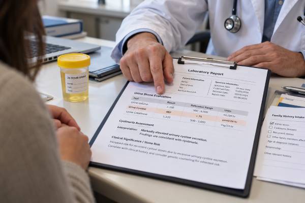 Cystine Capacity Test: Cystinuria Monitoring and Cystine Stone Risk Learn what a cystine capacity test means in cystinuria, how positive and negative results reflect cystine saturation, and how the test helps monitor cystine stone prevention.
