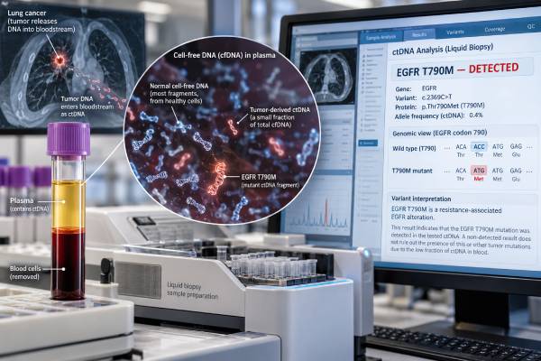EGFR T790M Test Lung Cancer Resistance Mutation, ctDNA, and Result Meaning Understand EGFR T790M testing in lung cancer, including what a positive or negative result means, tissue and ctDNA methods, limitations, and treatment relevance.