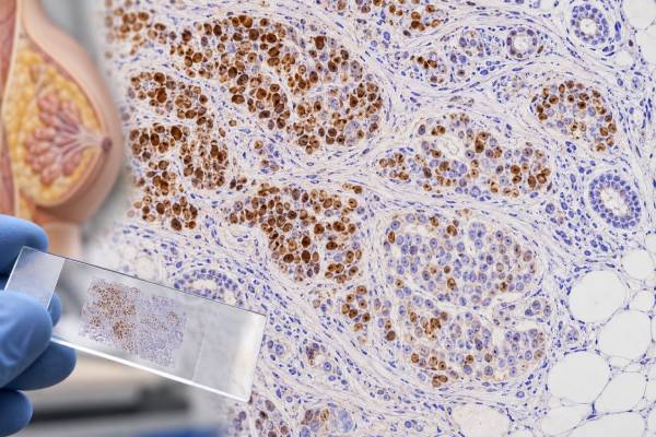 Estrogen receptor IHC measures ER protein in breast cancer. Learn the 1% positive cutoff, what ER Low Positive at 1%–10% means, how results are scored, and how ER status guides hormone therapy.