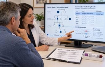 Learn what a HOXB13 genetic test means, how the G84E variant affects hereditary prostate cancer risk, and what positive, negative, and family results can imply.